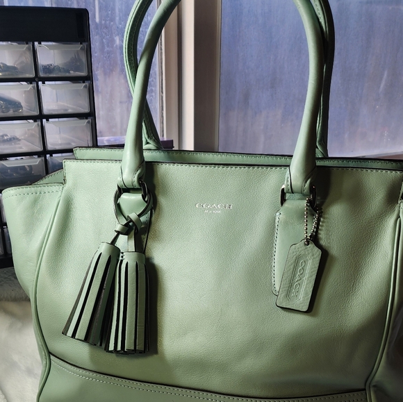 Coach Legacy Candace Carryall 24201 All Leather Satchel Seafoam/Mint 2012 EUC - Picture 5 of 16